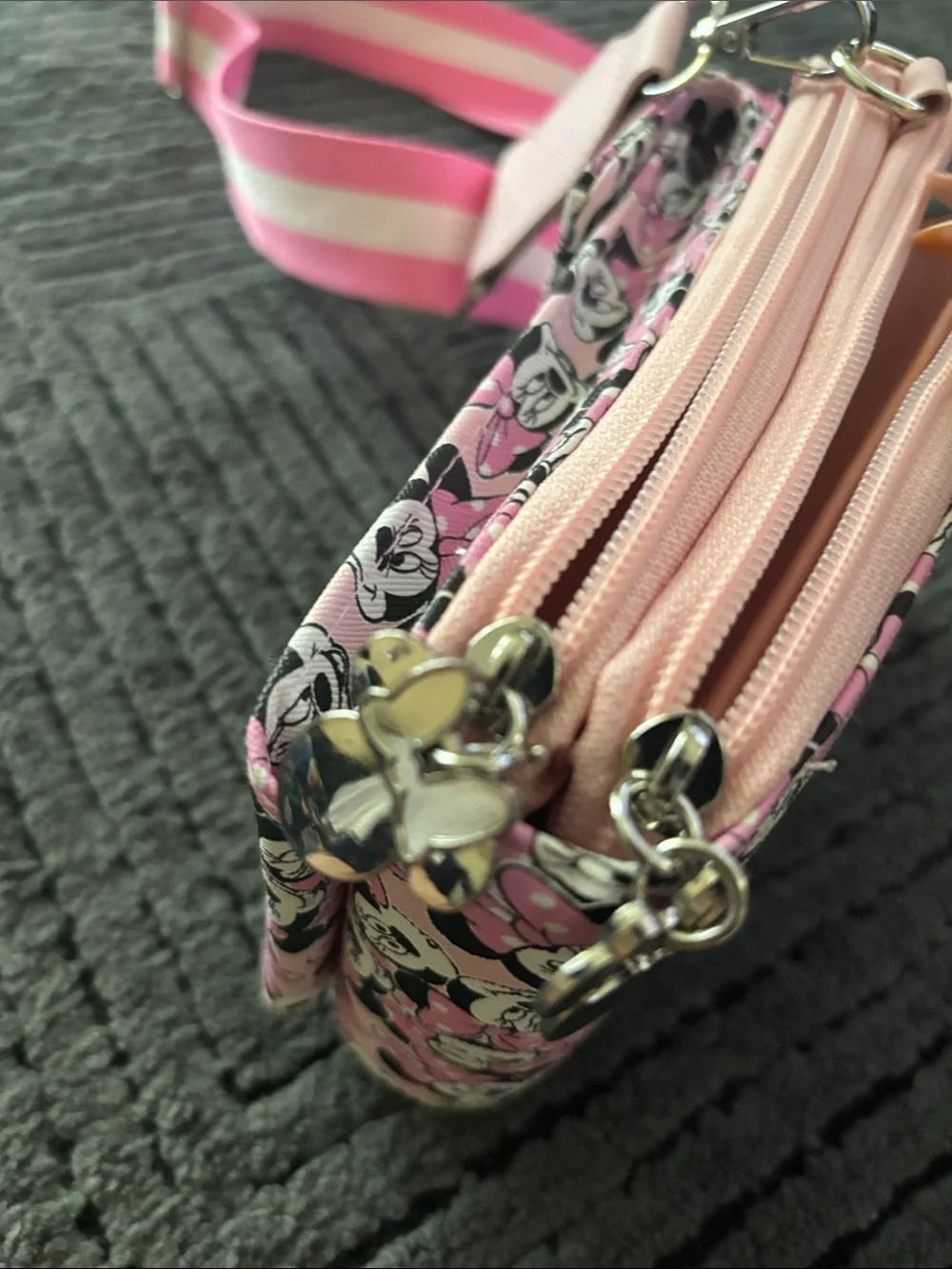 Disney Minnie Mouse Pink Patterned Crossbody Purse - Picture 7 of 7
